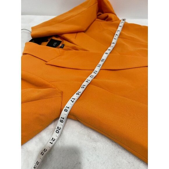 New River Island Size 10 Structured Double Breasted Blazer Orange Dopamine - Picture 5 of 14